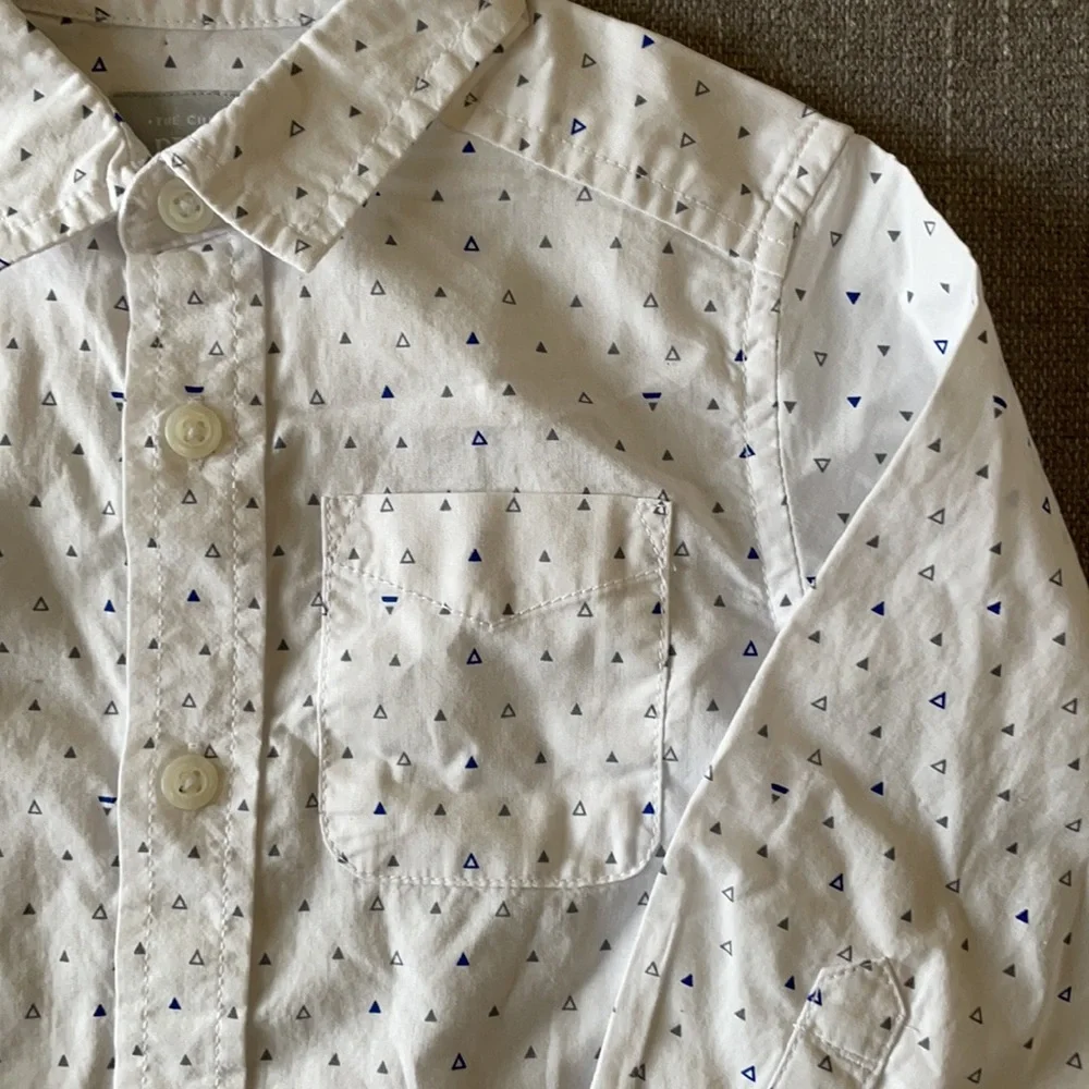 NEW The Children’s Place toddler boy white button down shirt Size 18-24m